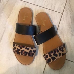 Lulus size 9 slip on leopard cheetah sandals